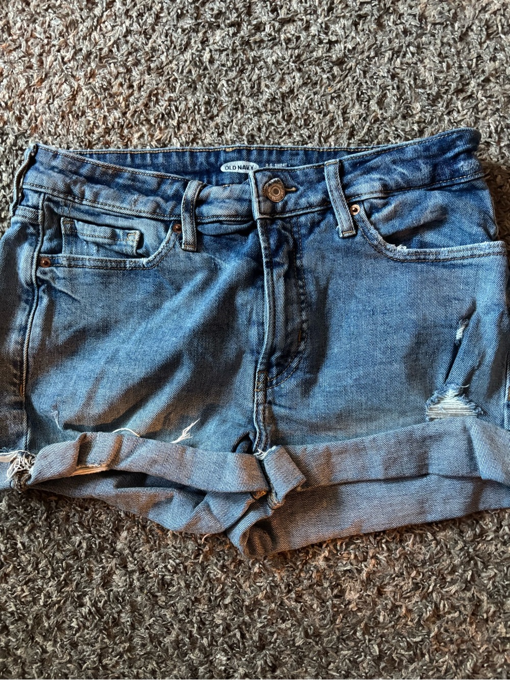 Old Navy Medium Blue Rolled Hem Denim Shorts